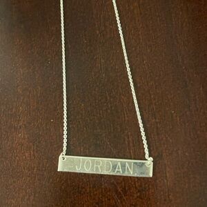 Silver Nameplate “Jordan” Necklace